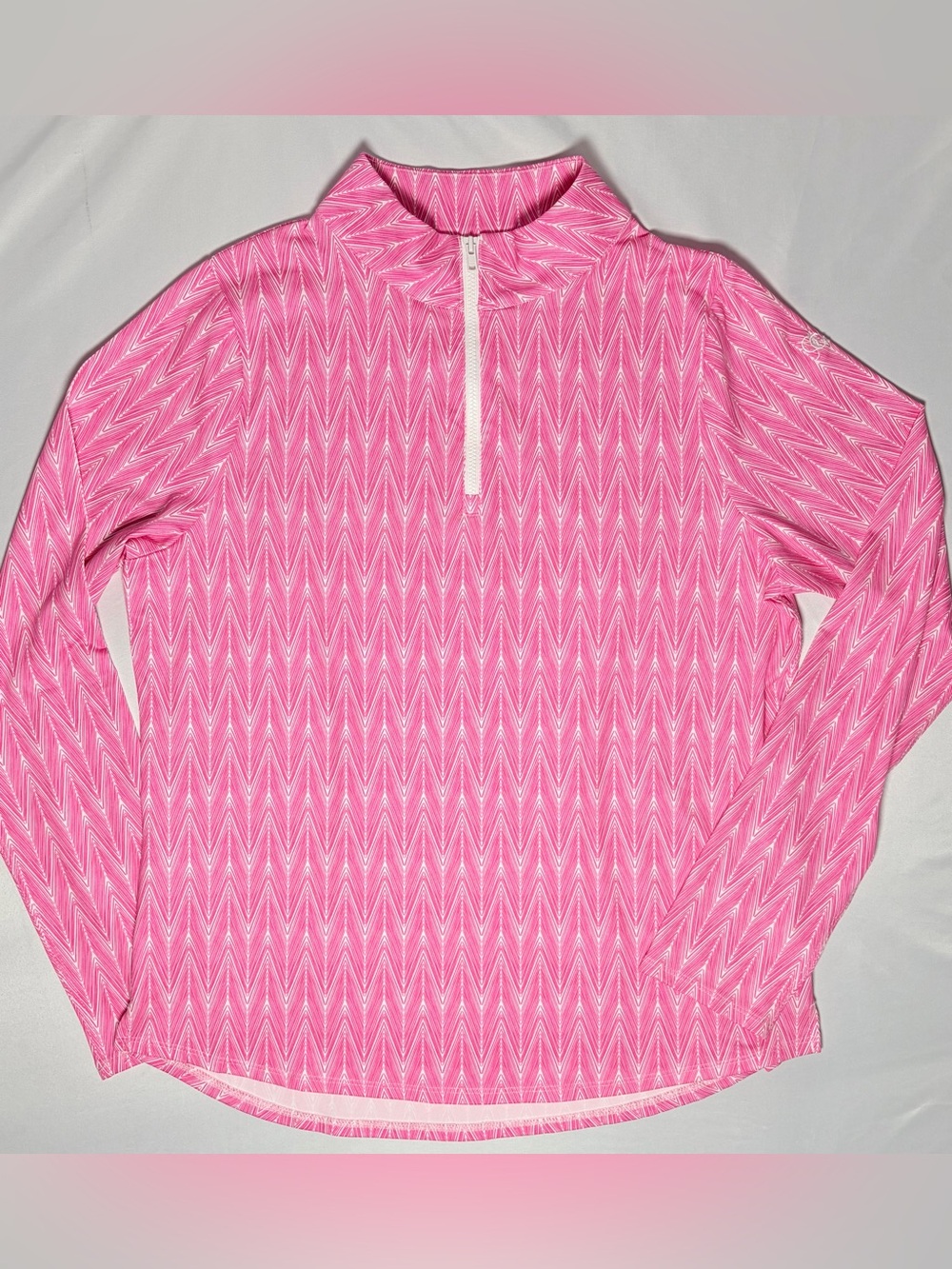 Belyn Key Sadie Mock Neck 1/4 Zip Long Sleeve Pullover Golf Top Women's Medium